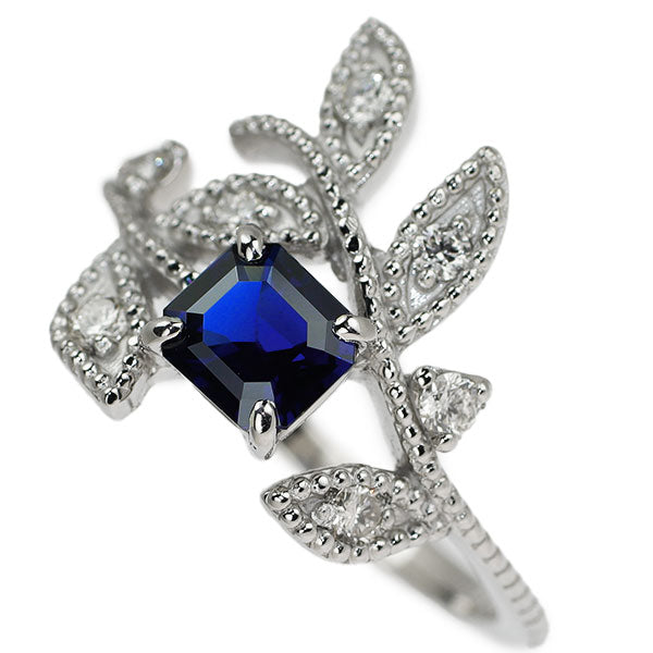 新品 希少 Pt900 非加熱ロイヤルブルーサファイア ダイヤモンド リング 0.75ct D0.20ct