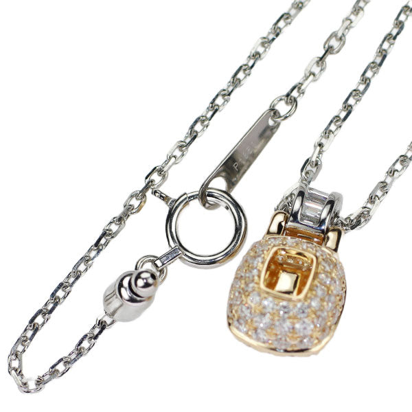 GIA鑑定書付 Pt950/K18YG 天然イエローダイヤモンド ペンダントネックレス 1.00ct FIY VS1 D0.55ct