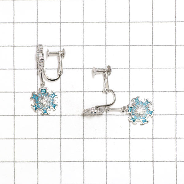 エナメル/ Pt900 ダイヤモンド イヤリング 0.40ct 雪の結晶 スノーフレーク