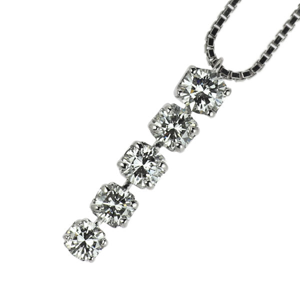 Pt diamond pendant necklace 1.00ct 