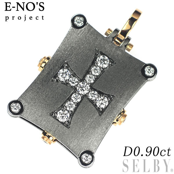 Enos K18WG/PG Diamond Pendant Top 0.90ct Cross Steampunk 